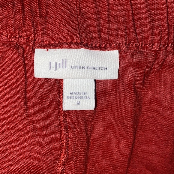 J Jill Linen Stretch Elasticized Waist Crop Wide Leg Pants Size Medium - Picture 6 of 8